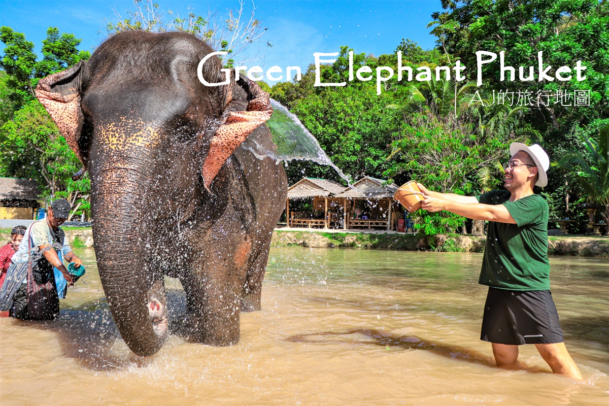 普吉島 綠色大象保護區公園 走進森林餵大象、跟大象一起洗澡